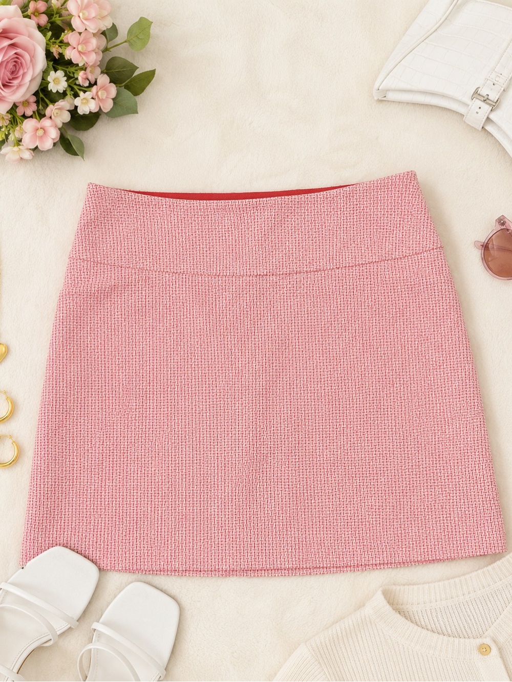 S.C. & Co. Pink Coral Patterned Skort Size Large
